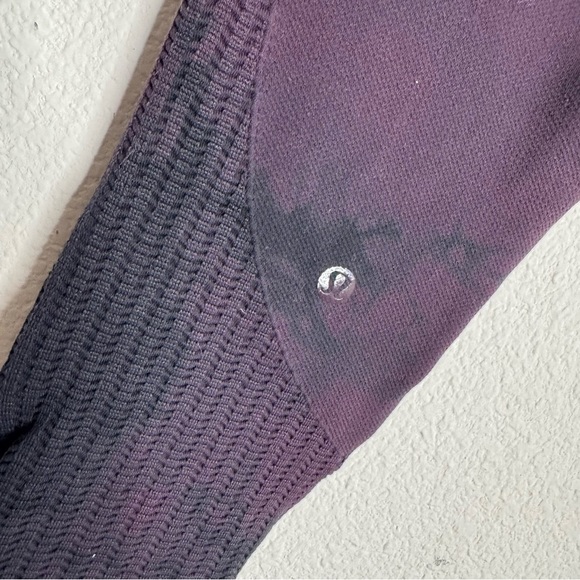 Lululemon ebb & flow purple black ruched ankle crop yoga leggings size 8 - Picture 4 of 5
